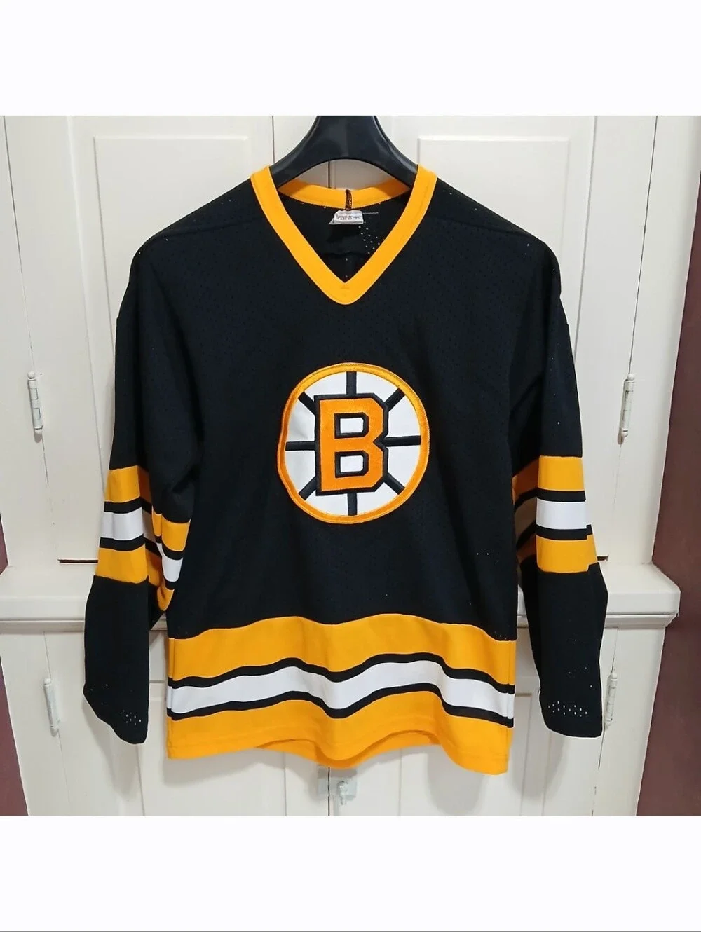 Vintage Boston Bruins Hockey CCM Air-Knit Size S Jersey Embroidered US Made